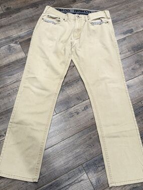 Iron Co Boot Cut Jeans Beige Waist 32